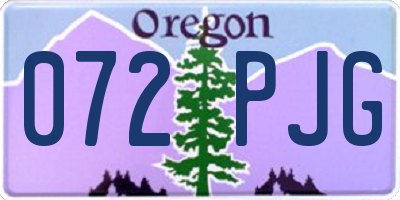 OR license plate 072PJG