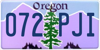 OR license plate 072PJI
