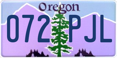 OR license plate 072PJL