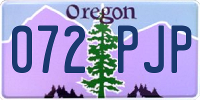 OR license plate 072PJP