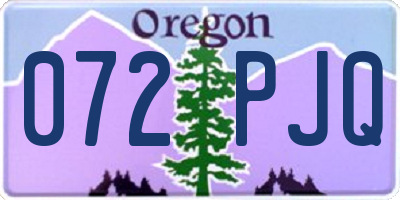 OR license plate 072PJQ