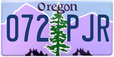OR license plate 072PJR