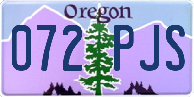 OR license plate 072PJS