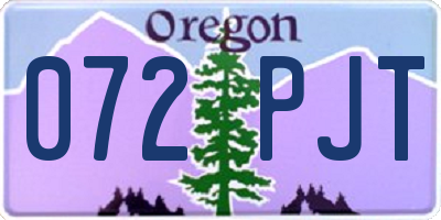 OR license plate 072PJT