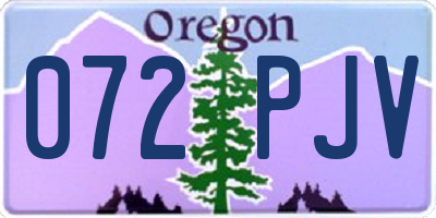 OR license plate 072PJV