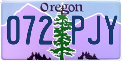 OR license plate 072PJY