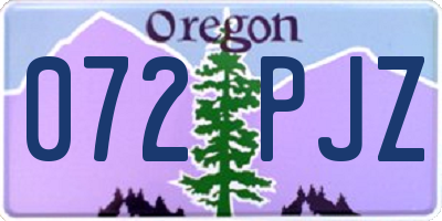 OR license plate 072PJZ