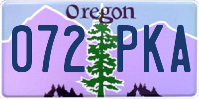 OR license plate 072PKA
