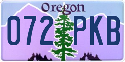 OR license plate 072PKB