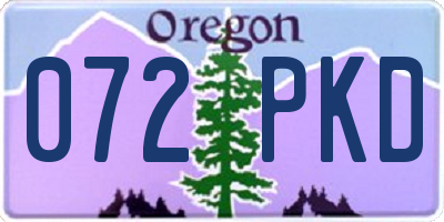 OR license plate 072PKD
