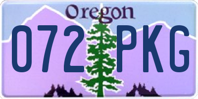 OR license plate 072PKG