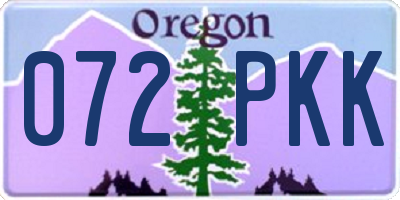 OR license plate 072PKK