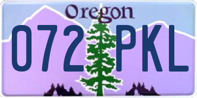 OR license plate 072PKL