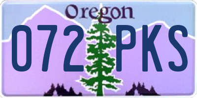OR license plate 072PKS