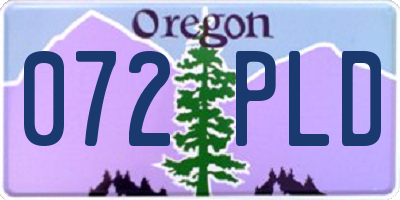 OR license plate 072PLD