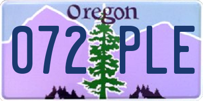 OR license plate 072PLE