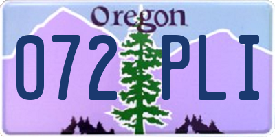 OR license plate 072PLI
