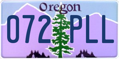 OR license plate 072PLL