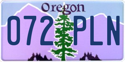 OR license plate 072PLN