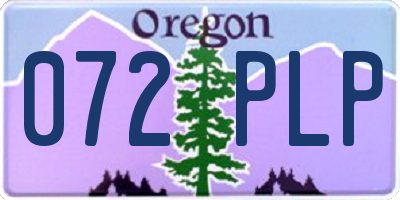 OR license plate 072PLP