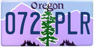 OR license plate 072PLR