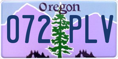 OR license plate 072PLV