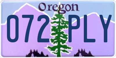 OR license plate 072PLY
