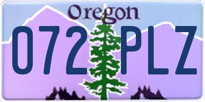 OR license plate 072PLZ