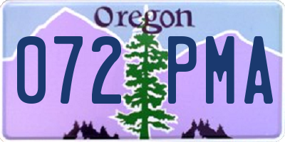 OR license plate 072PMA