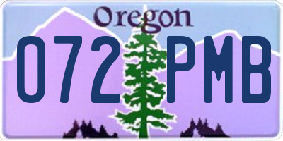 OR license plate 072PMB
