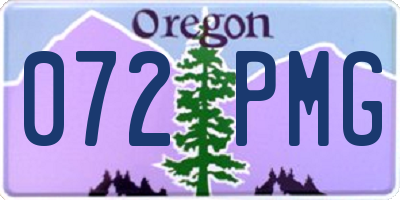 OR license plate 072PMG