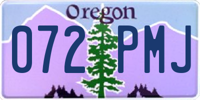 OR license plate 072PMJ