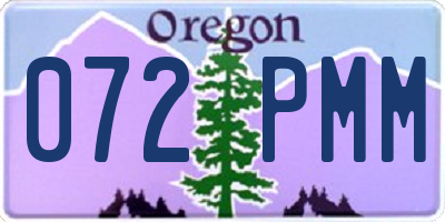 OR license plate 072PMM