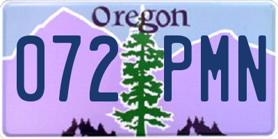 OR license plate 072PMN