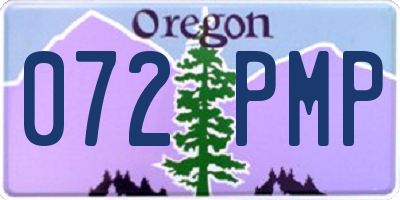 OR license plate 072PMP