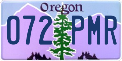 OR license plate 072PMR
