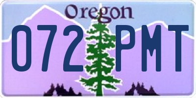 OR license plate 072PMT