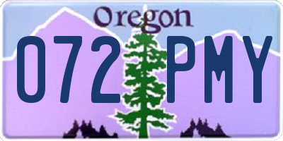 OR license plate 072PMY