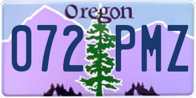 OR license plate 072PMZ