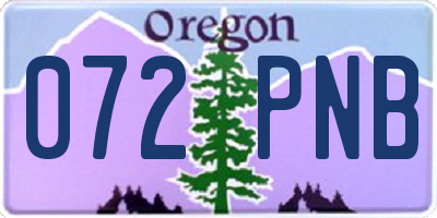 OR license plate 072PNB