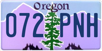 OR license plate 072PNH