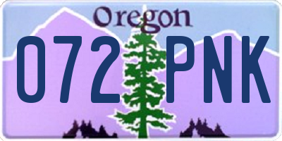 OR license plate 072PNK