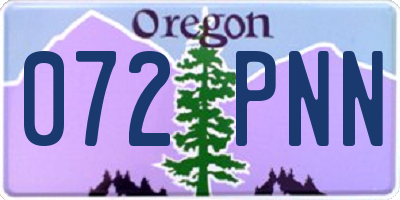 OR license plate 072PNN