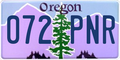 OR license plate 072PNR