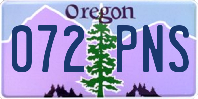 OR license plate 072PNS
