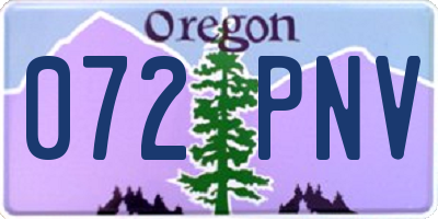 OR license plate 072PNV