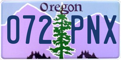 OR license plate 072PNX