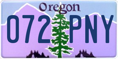 OR license plate 072PNY