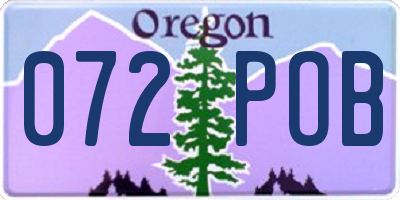 OR license plate 072POB