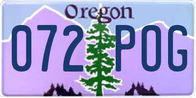 OR license plate 072POG